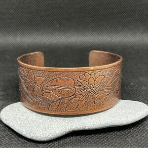 Etched Copper Cuff Bracelet